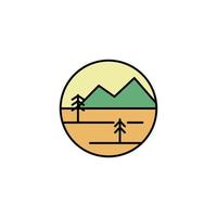 Mountain badge logo illustration template design vector