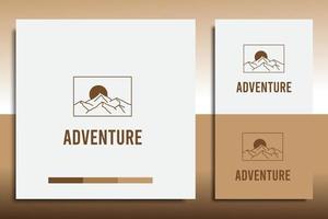 adventure logo design template, with a simple mountain icon vector