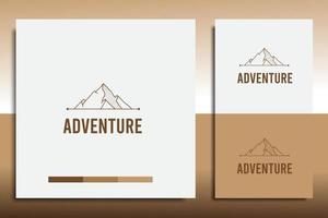 adventure logo design template, with a simple mountain icon vector