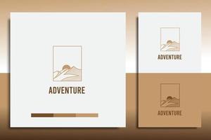 adventure logo design template, with a simple mountain icon vector