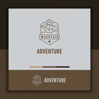 adventure logo design template, with a simple mountain icon vector