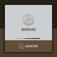 adventure logo design template, with a simple mountain icon vector