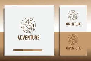 adventure logo design template, with a simple mountain icon vector