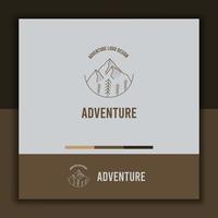 adventure logo design template, with a simple mountain icon vector