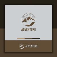 adventure logo design template, with a simple mountain icon vector