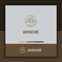 adventure logo design template, with a simple mountain icon vector