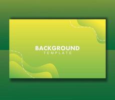 simple green wavy background design template vector