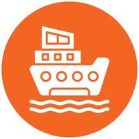 estilo de icono de barco vector