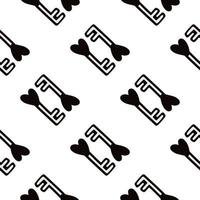 Seamless pattern with a heart-shaped key.vector illustration vector