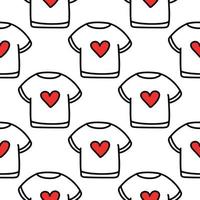 pattern of a T-shirt with a heart.Pattern for Valentines Day vector