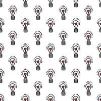 Seamless pattern with light bulbs with a heart vector