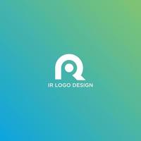 IR INITIAL LOGO DESIGN VECTOR