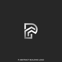 P ABSTRACT BUILDING LOGO DESIGN VECTOR