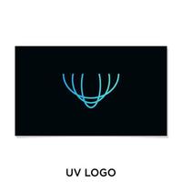 logotipo de líneas mono u, uv o vu vector