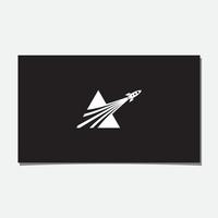 MOUNTAIN, TRIANGLE, INITIAL A, AND ROCKET LOGO DESIGN vector