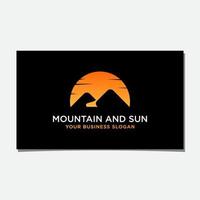 SUN AND MOUNTAIN NEGATIVE SPACE LOGO vector