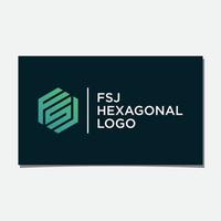 FSJ HEXAGONAL LOGO DESIGN VECTOR