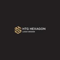 vector de diseño de logotipo hexagonal htg