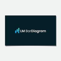 LM OR ML BAR DIAGRAM DIGITAL LOGO vector