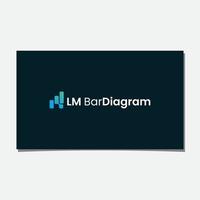 logotipo digital de diagrama de barras lm o ml vector