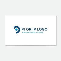 PI OR IP LOGO DESIGN VECTOR