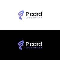 vector de diseño de logotipo de tarjeta p