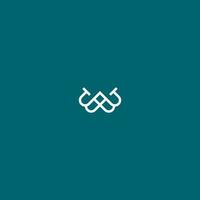 WT INITIAL LOGO DESIGN VECTOR