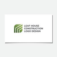 diseño de logotipo de construcciones de hojas y techos vector