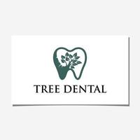 TREE AND TOOTH LOGO DESIGN VECTOR