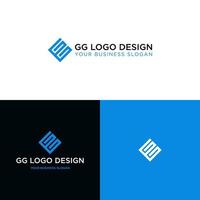 GG INITIAL LOGO DESIGN VECTOR