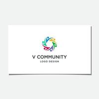 vector de diseño de logotipo de comunidad v