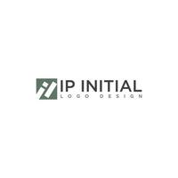 IP OR PI INITIAL LOGO DESIGN VECTOR