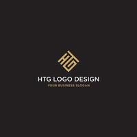 vector de diseño de logotipo inicial htg