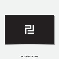 vector de diseño de logotipo inicial pf