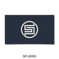 sp inicial en diseño de logotipo circular vector