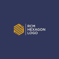 RCM HEXAGONAL LOGO DESIGN VECTOR