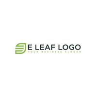 E LEAF LOGO DESIGN VECTOR