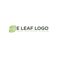 E LEAF LOGO DESIGN VECTOR