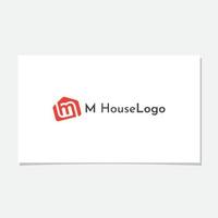 divertido diseño de logotipo para el hogar con m inicial vector