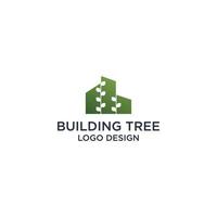 BUILDING AND TREE LOGO DESIGN vector