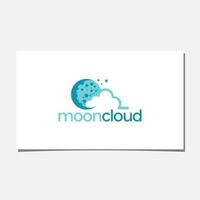 diseño de logotipo de luna y nubes vector