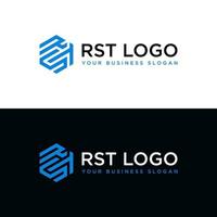 vector de diseño de logotipo hexagonal rst o rts