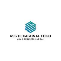 vector de diseño de logotipo hexagonal rsg