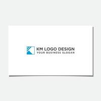 KM INITIAL LOGO DESIGN VECTOR