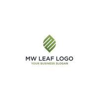 'MW' OR 'ME' INITIAL LEAF LOGO DESIGN vector