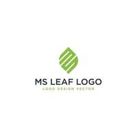 vector de diseño de logotipo de hoja ms