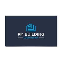 vector de diseño de logotipo de casa pm