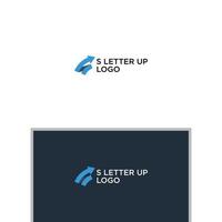 INITIAL S, RIBBON, AND ARROW UP LOGO vector
