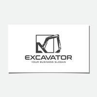 diseño inicial del logotipo a, pared y excavadora vector