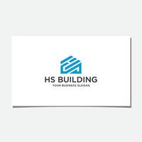 vector de diseño de logotipo de edificio hs